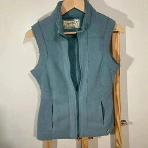 Aventura exposed seam fleece Sherpa vest with pockets size extra small blue ￼